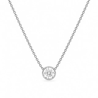 Bezel Round Lab Diamond Solitaire Necklace