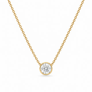 Bezel Round Lab Diamond Solitaire Necklace