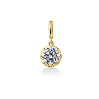 About: This round pendant features a clean, balanced silhouette framed in polished gold. Understated and versatile, it adds a classic finishing touch to any chain.

Diamond Details: Lab Grown Diamond

Total Carat Weight: Available in 2 or 3 Carats
Color: E/F
Clarity: VS

Metal: 14K Solid Gold

Available in&nbsp;14K Yellow Gold, 14K White Gold, Two-tone (14K White Gold Front + 14K Yellow Gold Back + Bail), Two-tone (Black Rhodium Front + 14K Yellow Gold Back + Bail)

Dimensions:&nbsp;

2 Carat: Approx 9.7 mm