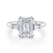 3.87 Carat Emerald Cut Diamond Engagement Ring