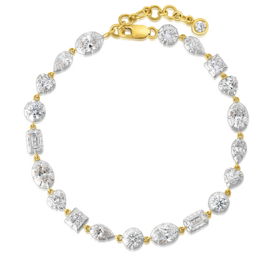 Georgian Set Mixed Fancy Lab Grown Diamond Bracelet