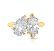 3.48 Carat Pear and Marquise Cut Diamond Engagement Ring