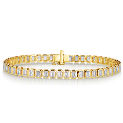 Bezel Set Emerald Cut Lab Grown Diamond Tennis Bracelet Info