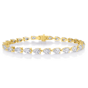 East-West Pear Cut Lab Grown Diamond Tennis Bracelet