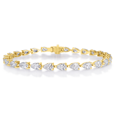 East-West Pear Cut Lab Grown Diamond Tennis Bracelet