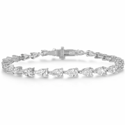 East-West Pear Cut Lab Grown Diamond Tennis Bracelet