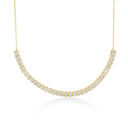 Bezezl Set Emerald Cut Lab Grown Diamond Half Tennis Necklace