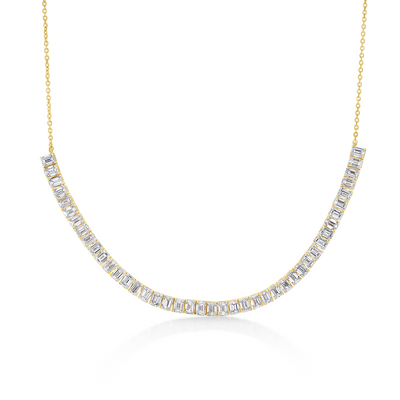 Emerald Cut Lab Grown Diamond Half Tennis Necklace