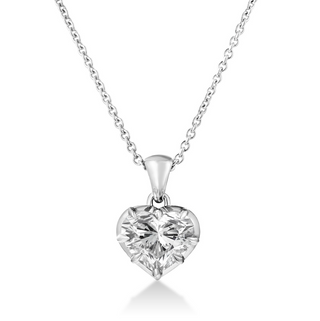 Georgian Set 2.50 Carat Heart Cut Diamond Pendant Necklace