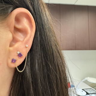 Purple Sapphire and Diamond Earrings
