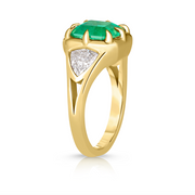 2.47 Carat Green Emerald Cut Diamond Engagement Ring