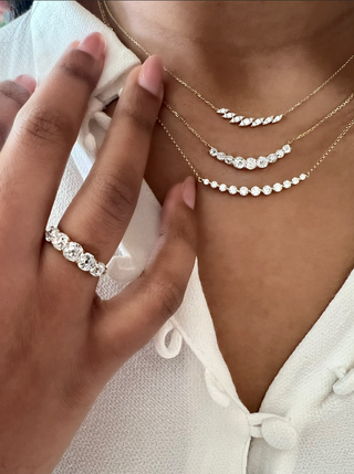 Graduated Diamond Bar Necklace