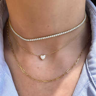 Bezel Set Diamond Heart Necklace