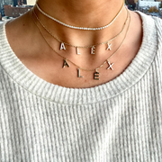 Diamond Hanging Letter Necklace