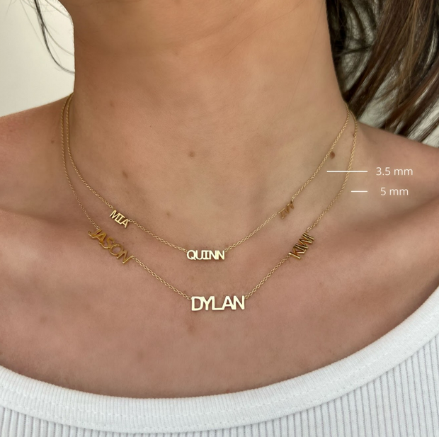 Solid Triple Block Name Necklace Alexandra Beth