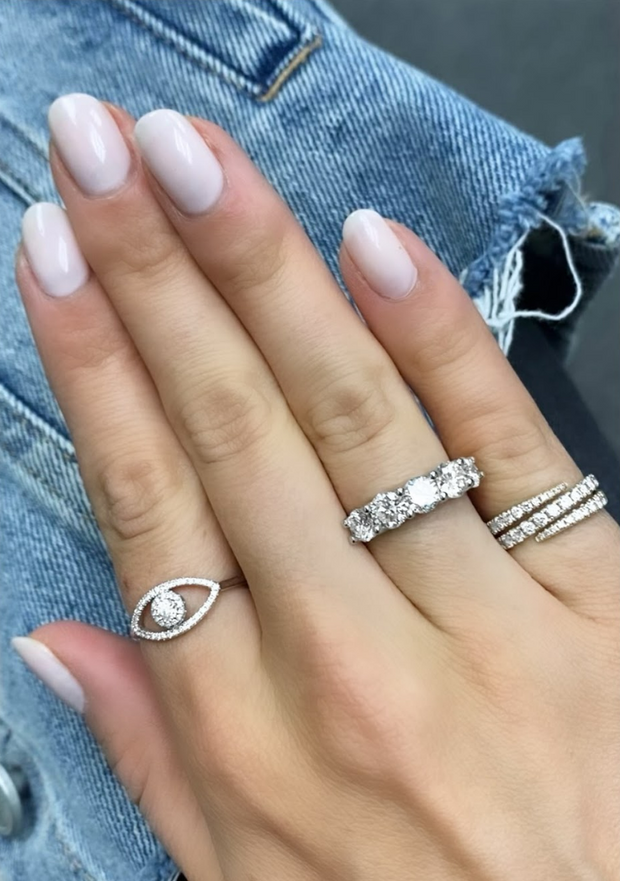 Diamond Twist Pinky Ring