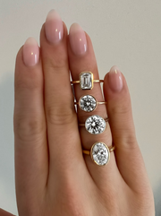 2.50 Carat Oval Cut Bezel Set Diamond Engagement Ring