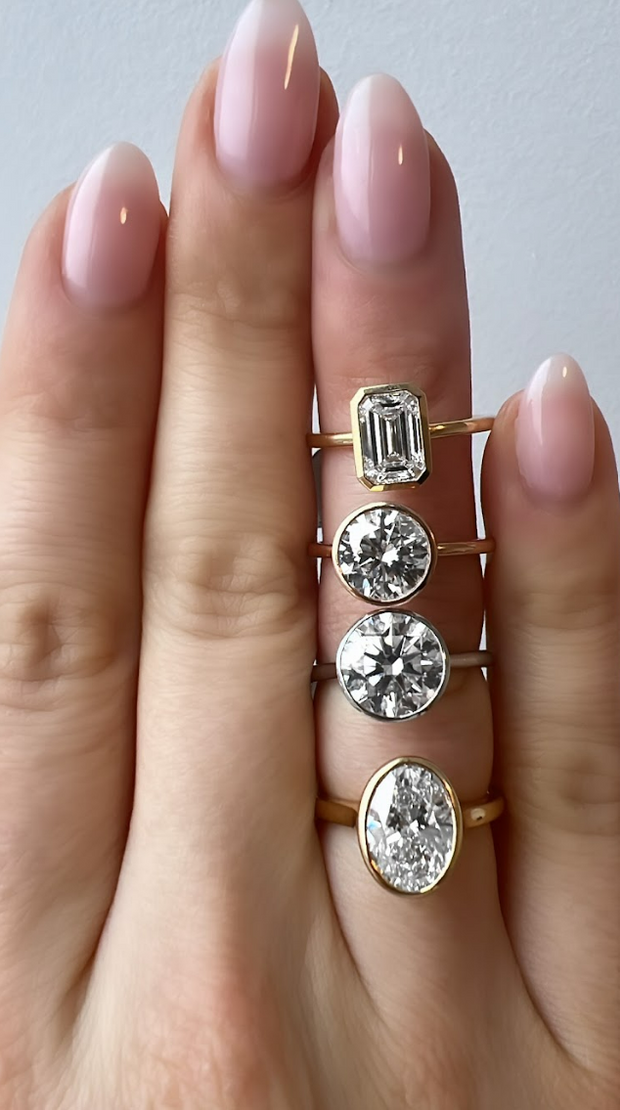 2 Carat Round Brilliant Bezel Set Diamond Engagement Ring