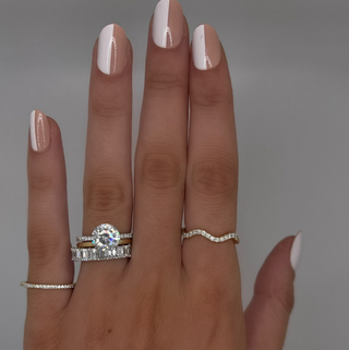 The Classic with Pavé Diamond Band and Hidden Halo