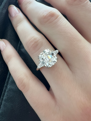 3.18 Carat Antique Cushion Cut Diamond Engagement Ring