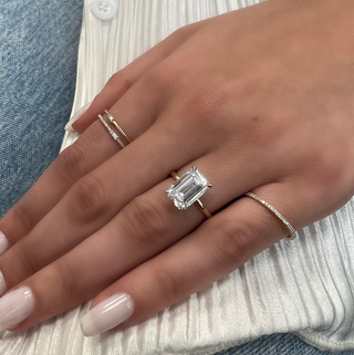 4.00 Carat Emerald Cut Diamond Engagement Ring