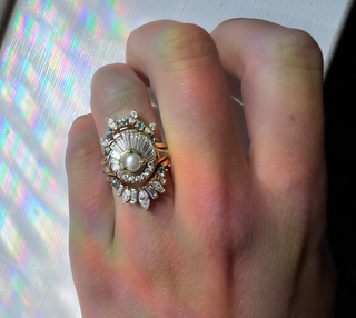 Sapphire and Diamond Sandwich Wedding Ring