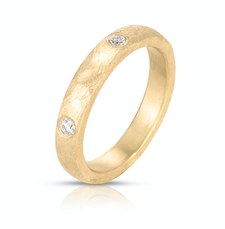 Hammered Diamond Cigar Ring