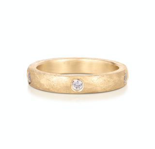 Hammered Diamond Cigar Ring
