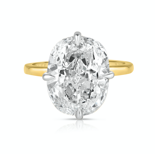 4.08 Carat Antique Cushion Engagement Ring With Compass Prongs