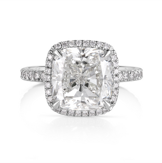 5.72 Carat Cushion Cut Diamond Engagement Ring