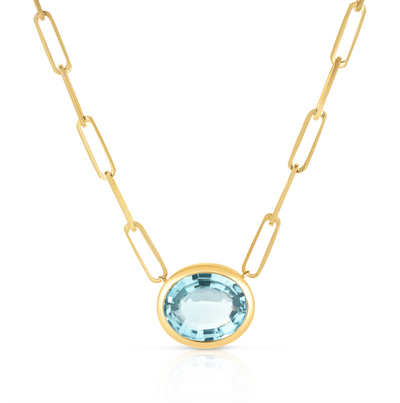 Bezel Set Sapphire Necklace