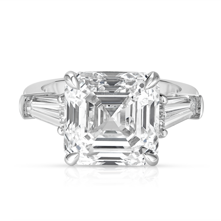 7.00 Carat Asscher Cut Diamond Engagement Ring
