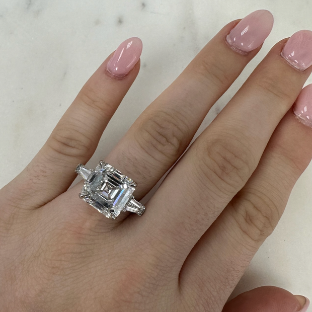 7.00 Carat Asscher Cut Diamond Engagement Ring