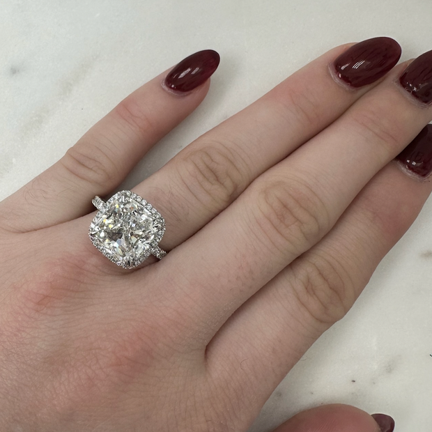 5.72 Carat Cushion Cut Diamond Engagement Ring
