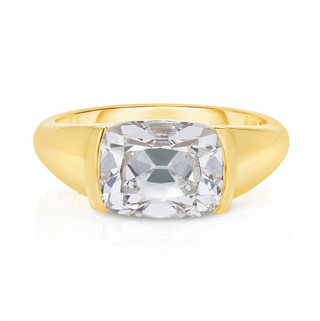 3.46 Antique Cushion Cut Diamond Engagement Ring