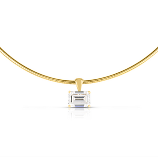 Emerald Cut Diamond Omega Necklace