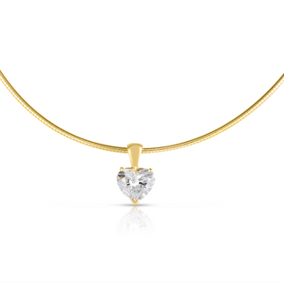 Heart Diamond Omega Necklace