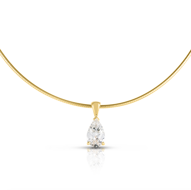 Omega Chain Necklace with Diamond Pendant Alexandra Beth