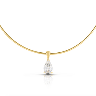 Pear Diamond Omega Necklace