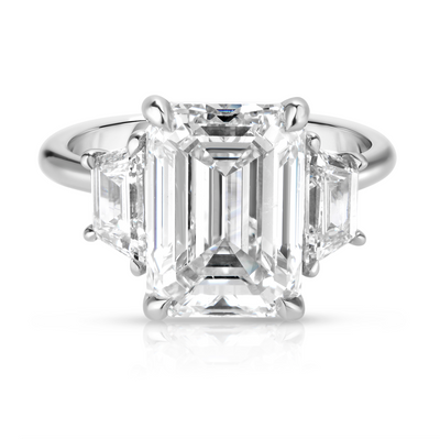 3.20 Carat Emerald Cut Diamond Engagement Ring