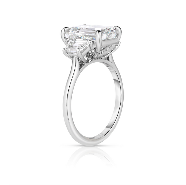 3.20 Carat Emerald Cut Diamond Engagement Ring