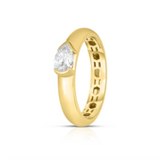 Half Bezel Lab Grown Diamond Puffy Ring