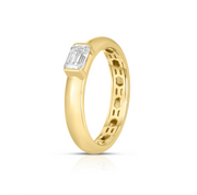 Half Bezel Lab Grown Diamond Puffy Ring