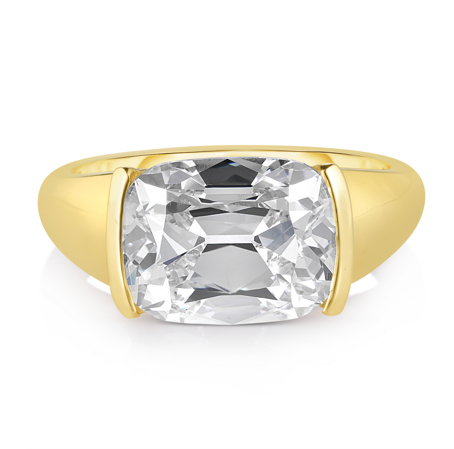 4.70 Antique Cushion Cut Diamond Engagement Ring