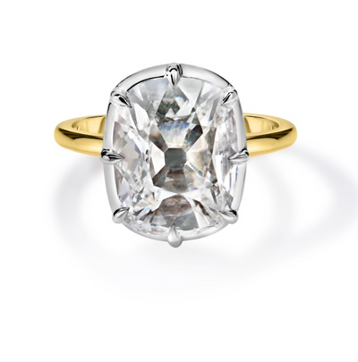 3.00 Carat Antique Cushion Cut Diamond Engagement Ring