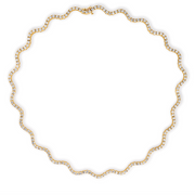 Wavy Diamond Tennis Necklace
