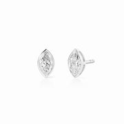 Mini Bezel Set Marquise Lab Grown Diamond Studs