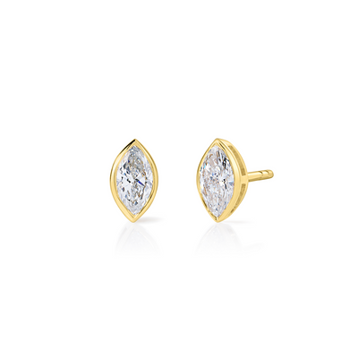 Mini Bezel Set Marquise Lab Grown Diamond Studs