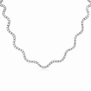 Wavy Diamond Tennis Necklace