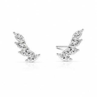 Marquise Diamond Crawler Stud Earrings